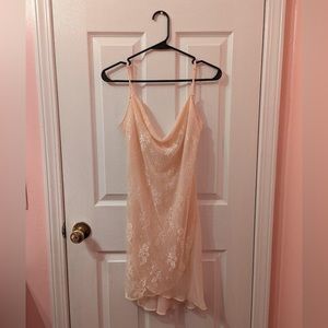 Pink Lace Slip Dress